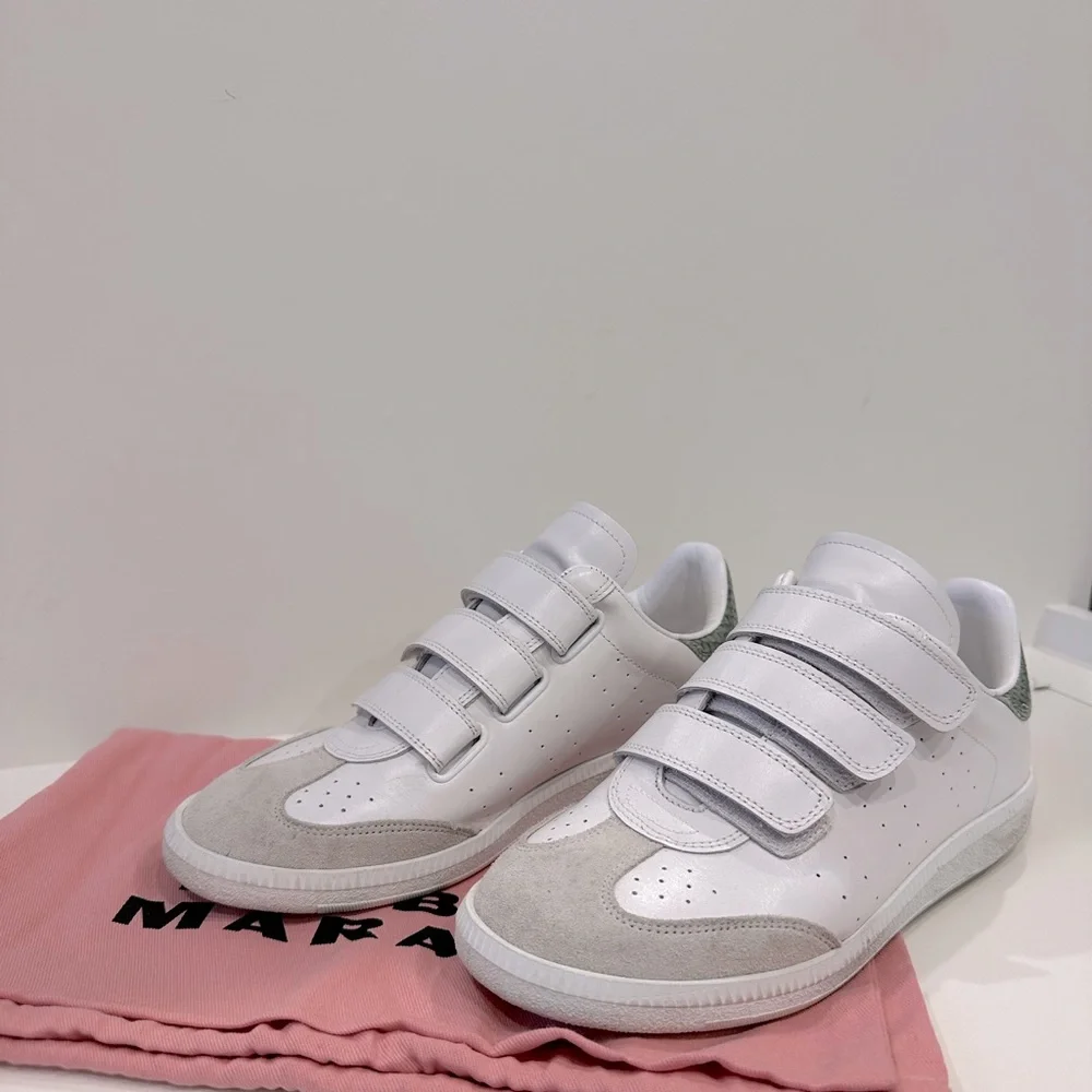 Isabel Marant White and Green Sneakers - Picture 5 of 6